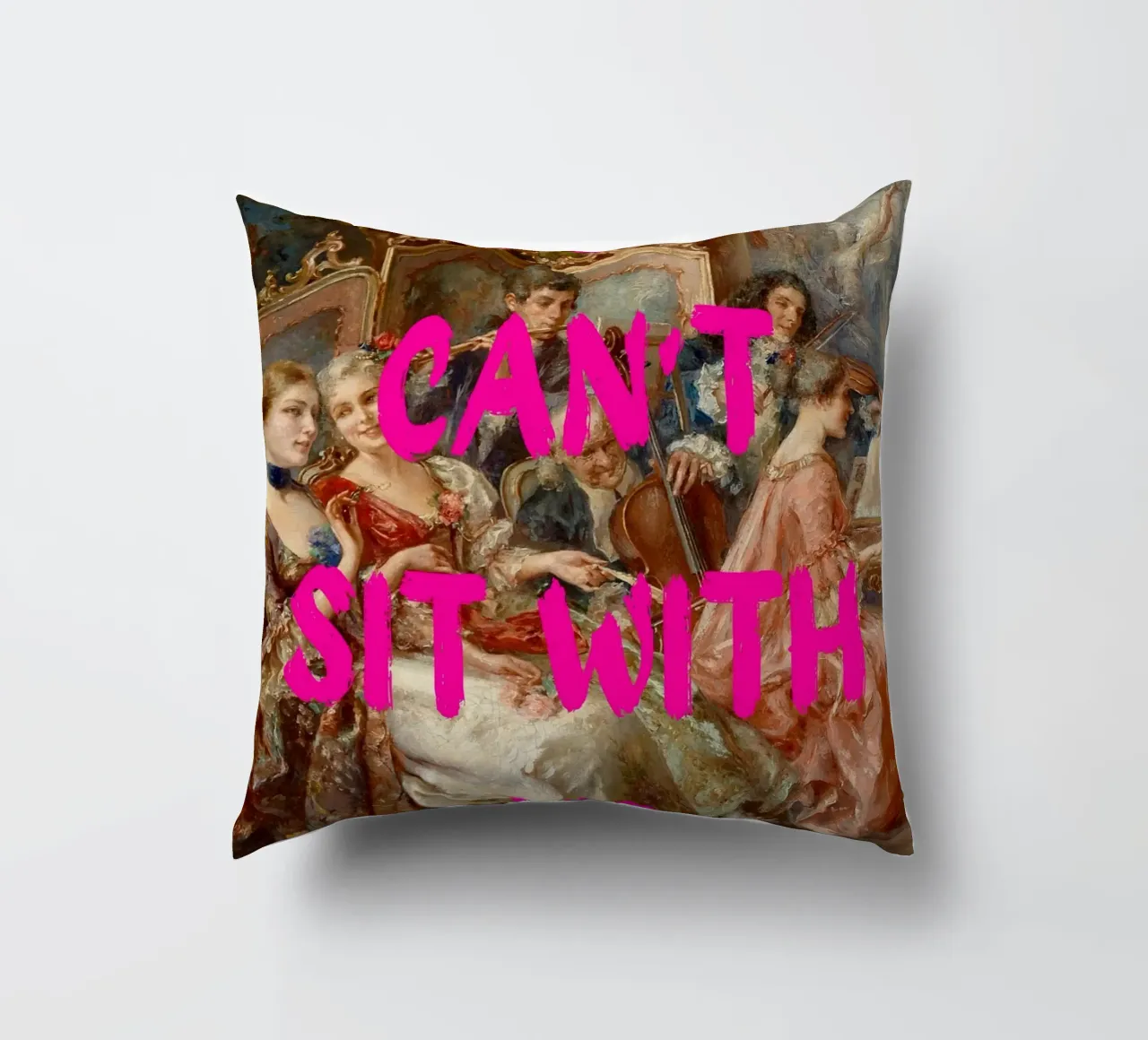 "Can't Sit With Us" - Pop Art, Rococo Remix, Meme Culture, P cuscino da NorwesClub