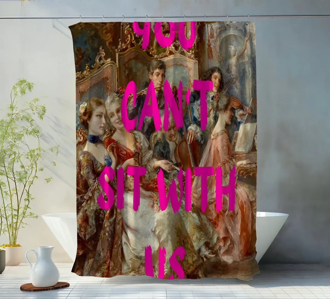 "Can't Sit With Us" - Pop Art, Rococo Remix, Meme Culture, P tenda da doccia da NorwesClub