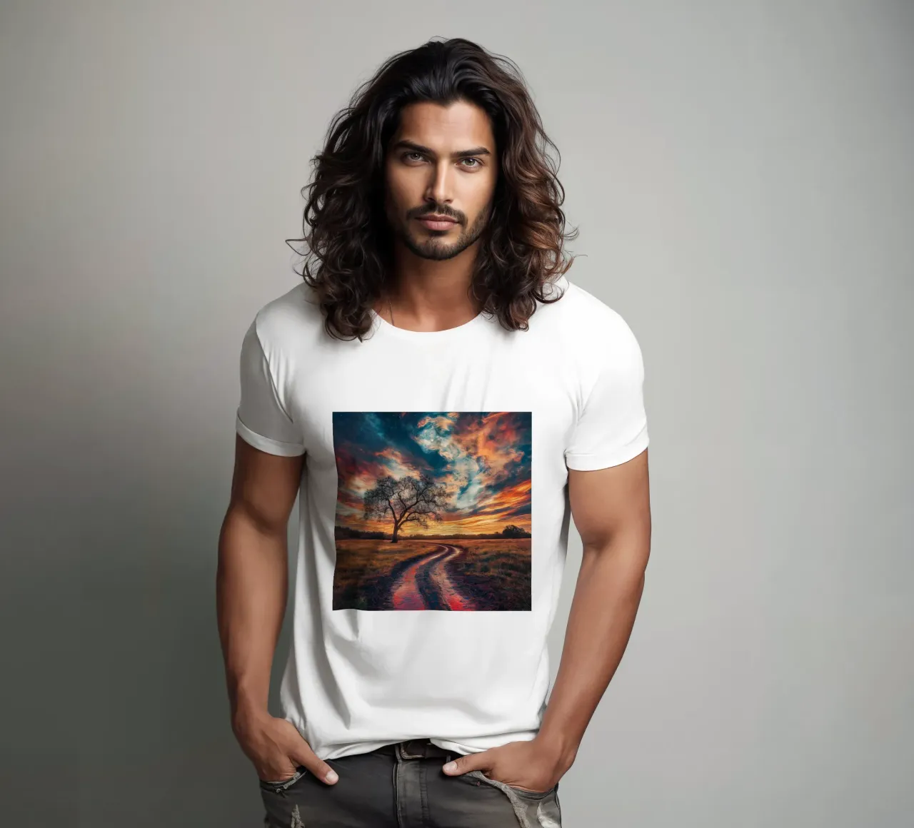 Milky way and sunset t-shirt da Motivate-Today