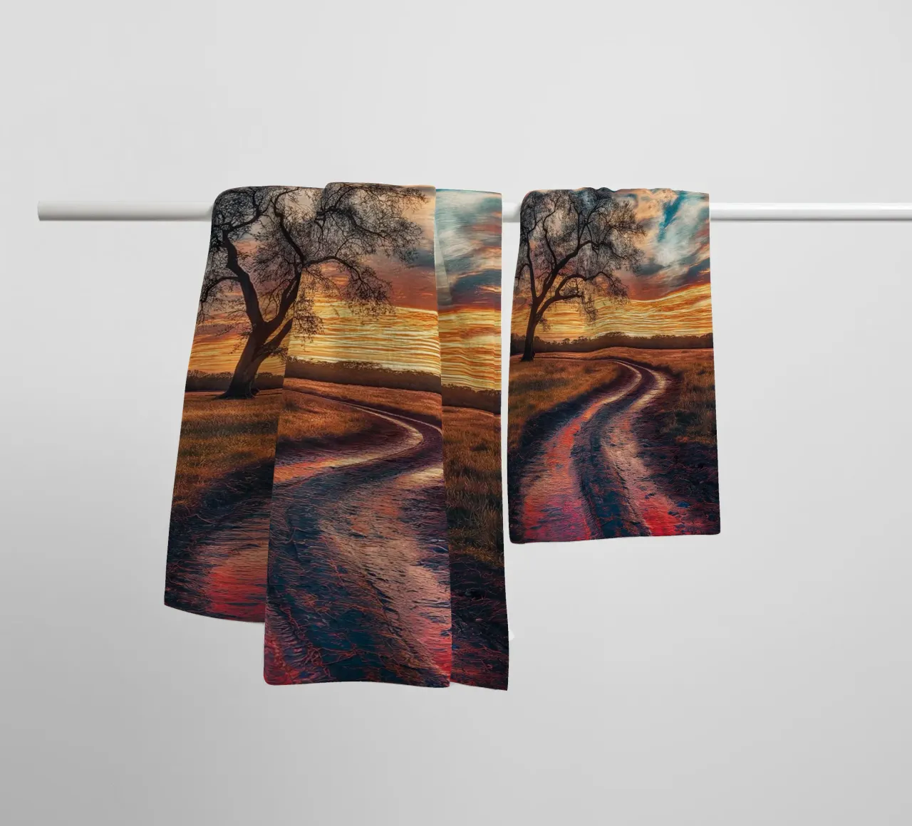 Milky way and sunset asciugamano da bagno da Motivate-Today