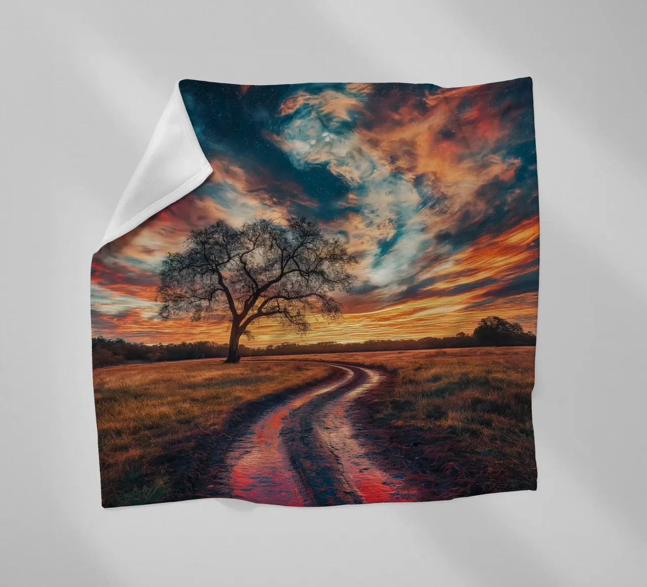 Milky way and sunset coperta in pile da Motivate-Today