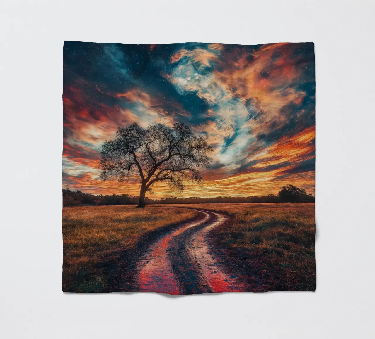 Milky way and sunset coperta in pile da Motivate-Today