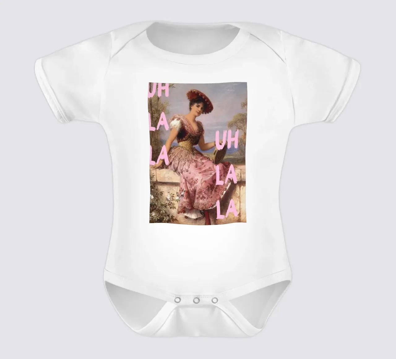 "Uh La La" - Pop Art, klassischer Remix, verspielt, rosa Ästhetik Kurzarm Babybody von NorwesClub