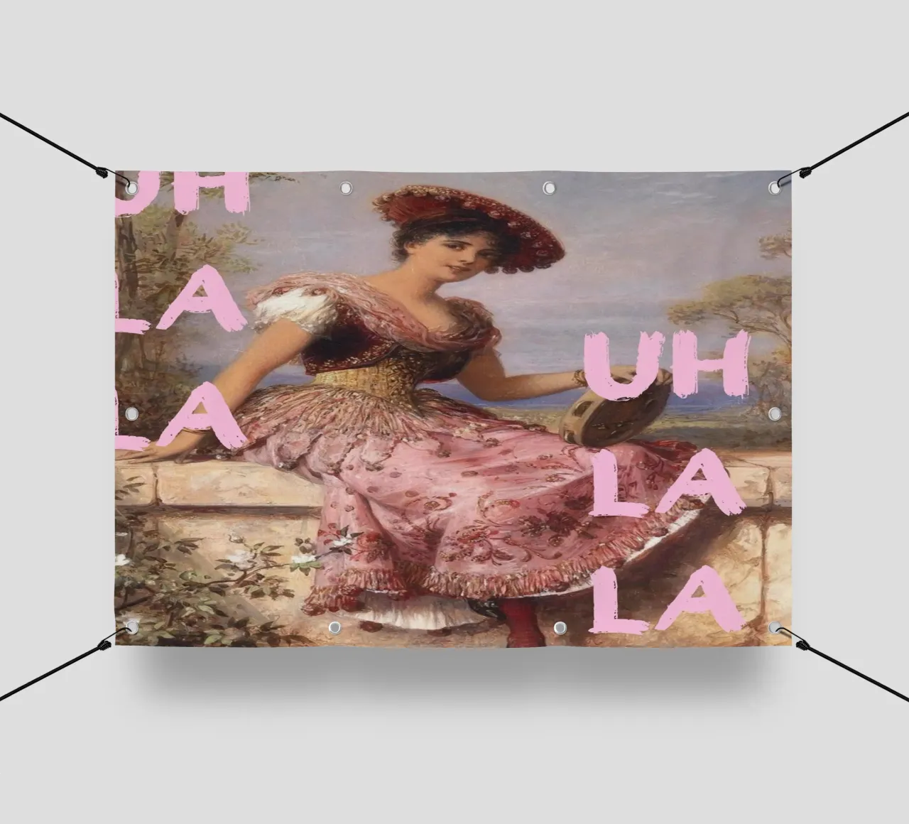 "Uh La La" - Pop Art, Remix classico, giocoso, estetica rosa telo in pvc da NorwesClub