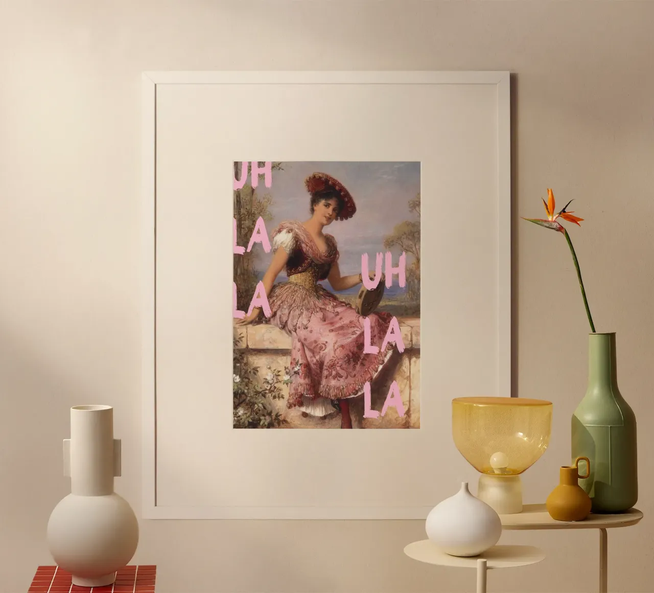 "Uh La La" - Pop Art, klassischer Remix, verspielt, rosa Ästhetik Hahnemühle von NorwesClub