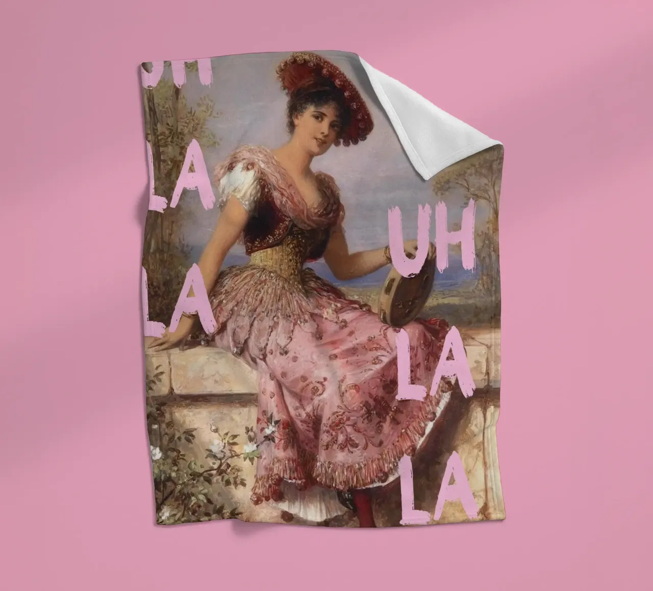 "Uh La La" - Pop Art, klassischer Remix, verspielt, rosa Ästhetik Fleecedecke von NorwesClub
