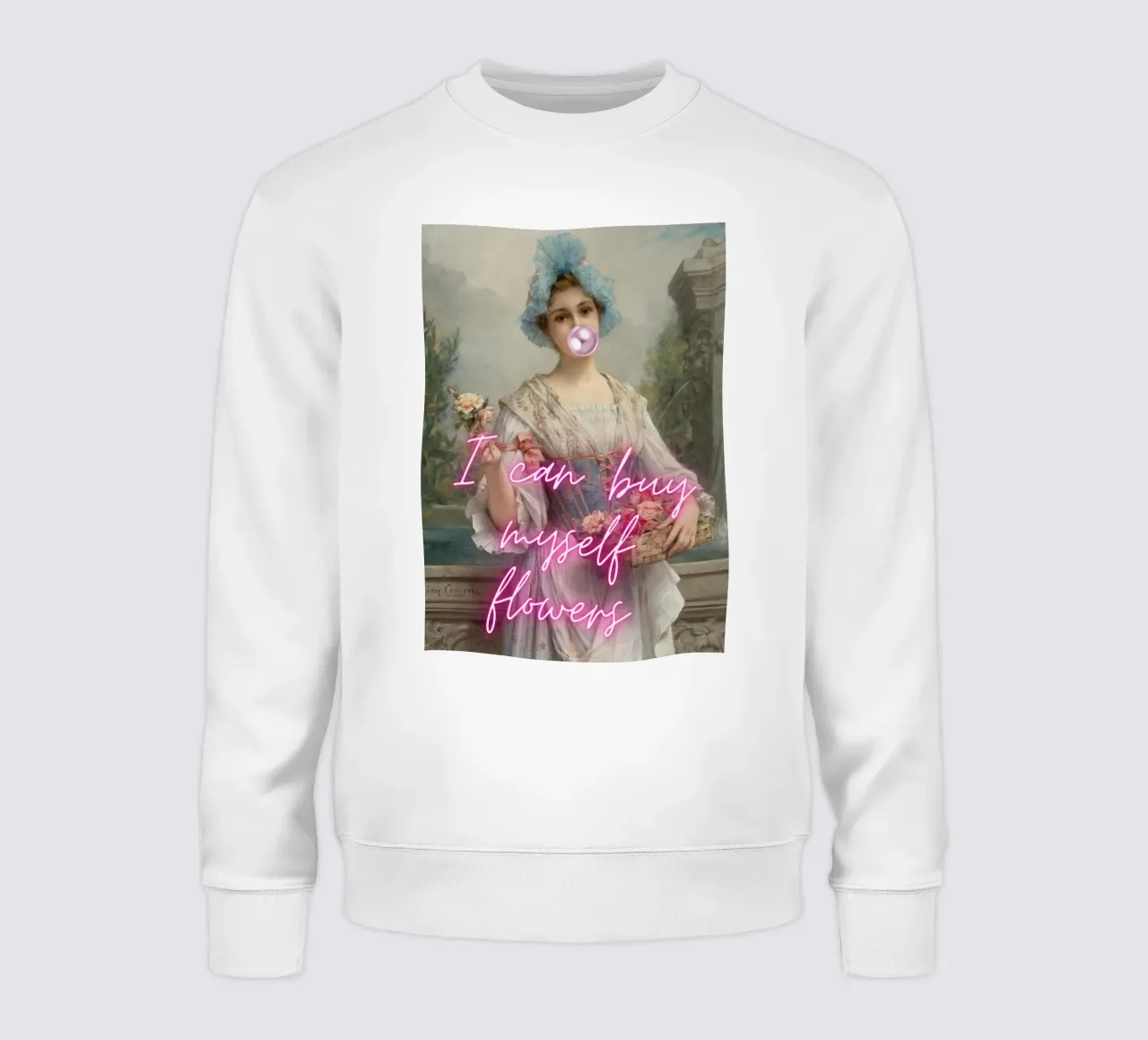 "Koop bloemen voor mezelf" - Léon Comerre, Pop Art, Empowerment sweatshirt van NorwesClub