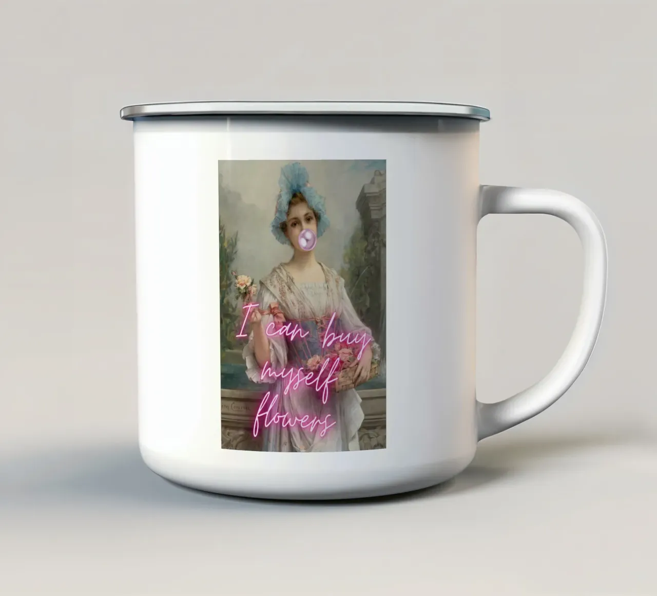 "Comprarmi dei fiori" - Léon Comerre, Pop Art, Empowerment tazza in smalto da NorwesClub