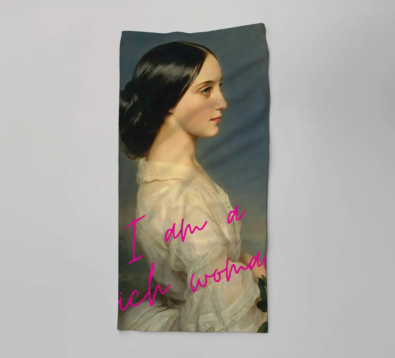"Mujer rica" - Winterhalter Remix, Pop Art, Empoderamiento, Lux toalla de baño de NorwesClub