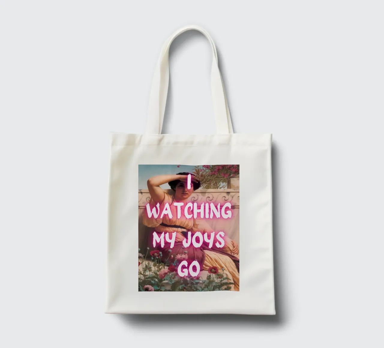 "Watching Joys Go" - Remix classico, Pop Art, emozionale, Tren borsa in juta da NorwesClub