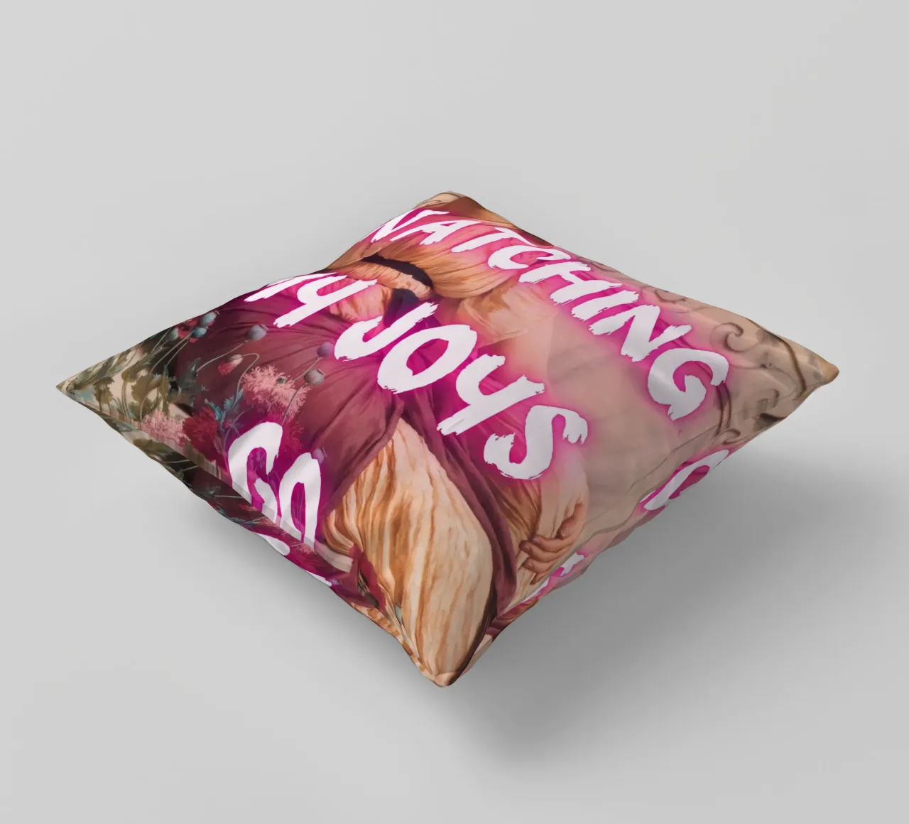"Watching Joys Go" - Remix classico, Pop Art, emozionale, Tren cuscino da NorwesClub