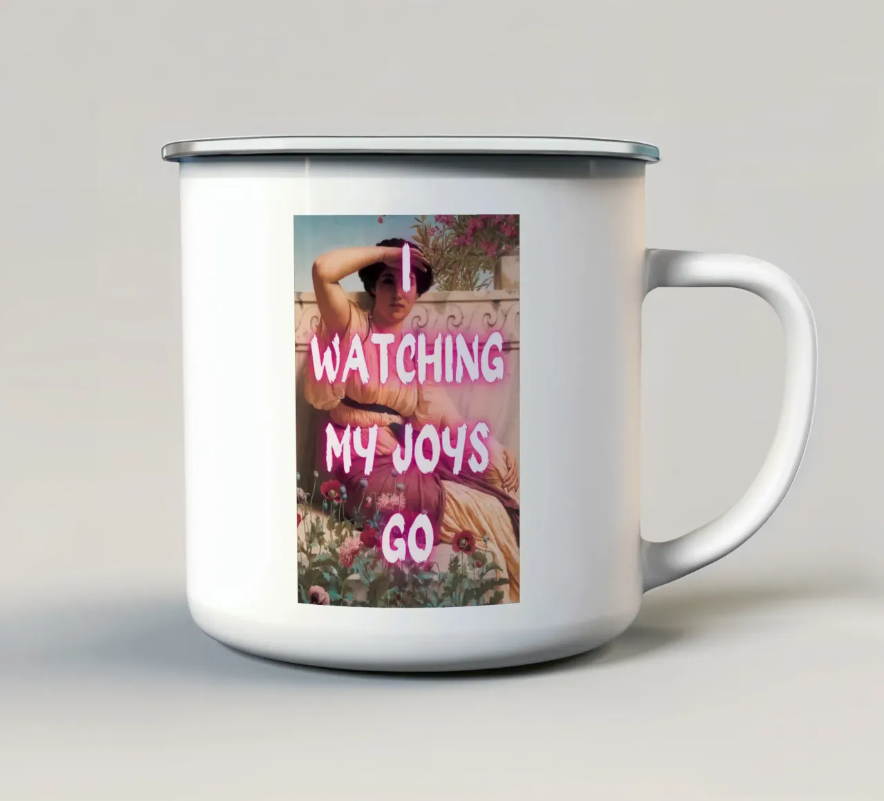 "Watching Joys Go" - Remix classico, Pop Art, emozionale, Tren tazza in smalto da NorwesClub