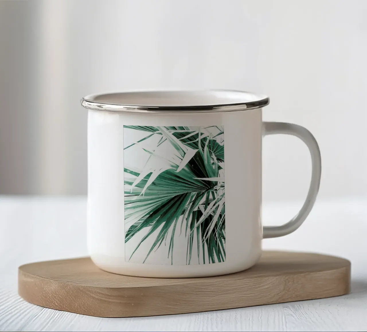 Palm Leaves 2 tazza in smalto da Victoria Frost