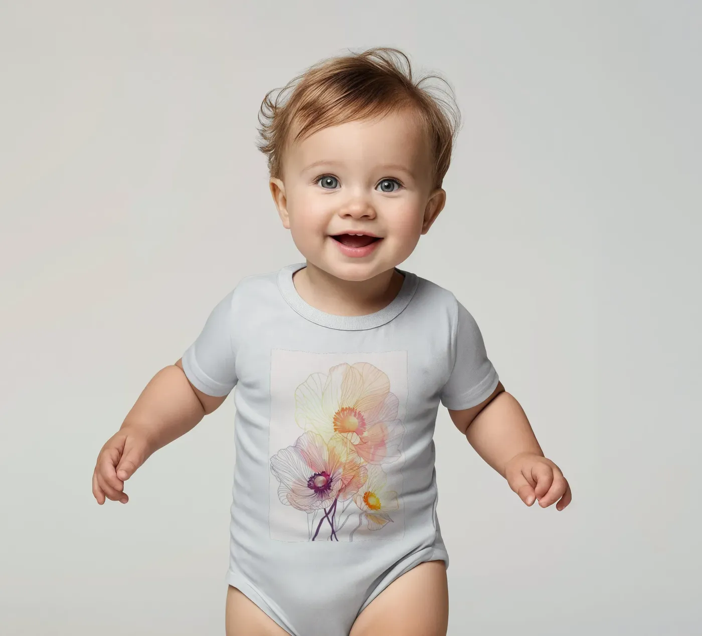 Motif de fleurs body bébé de Justyna Jaszke JBJart