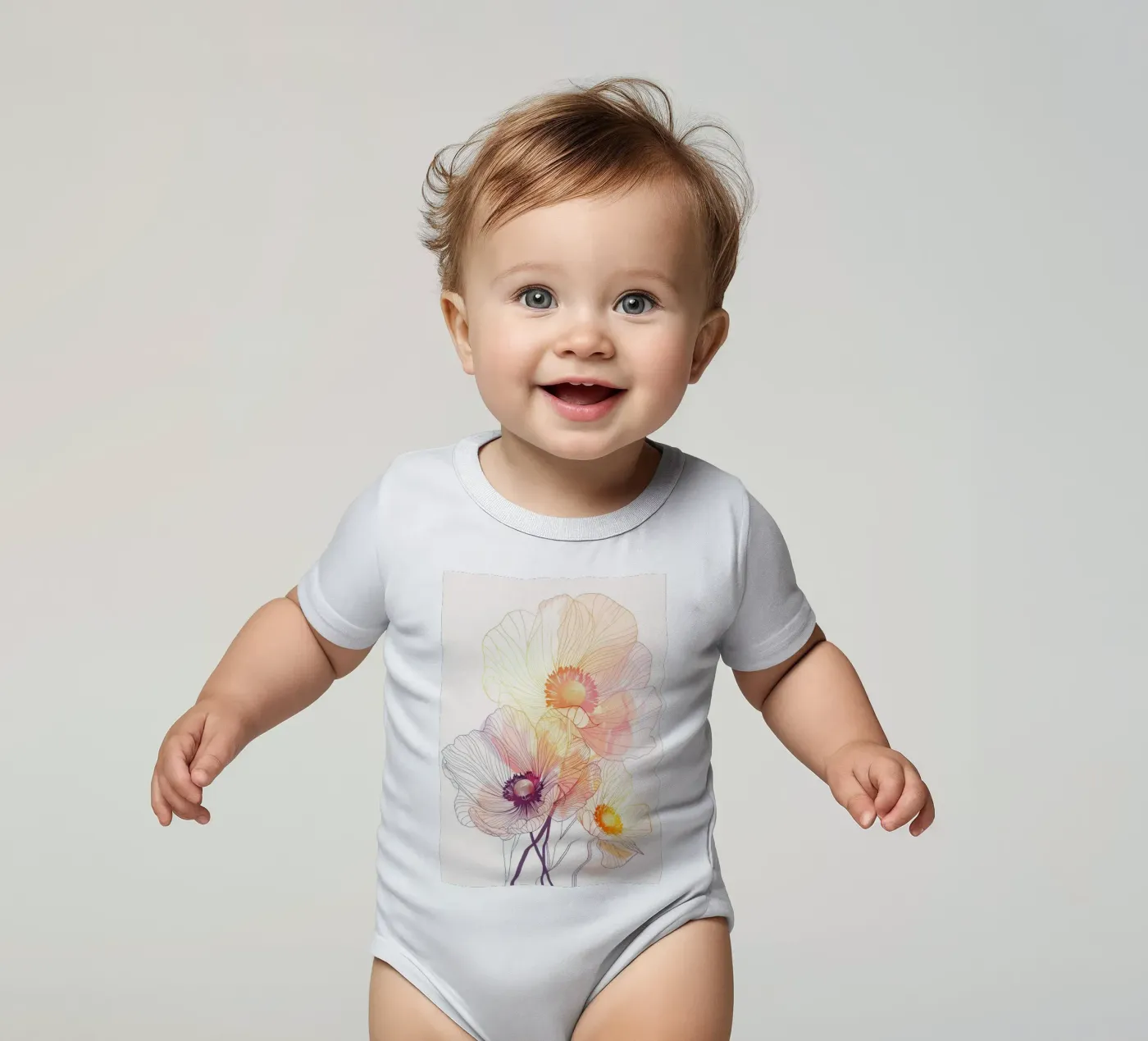 Motif de fleurs body bébé de Justyna Jaszke JBJart