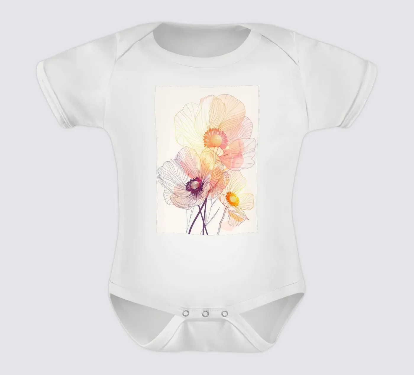 Motif de fleurs body bébé de Justyna Jaszke JBJart