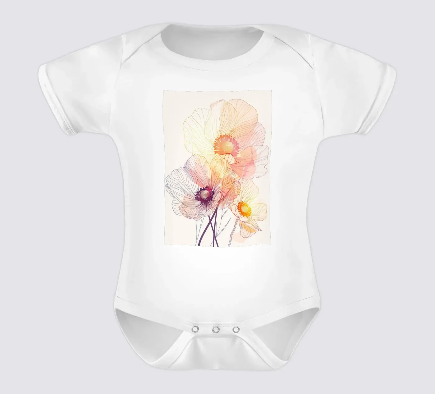 Motif de fleurs body bébé de Justyna Jaszke JBJart