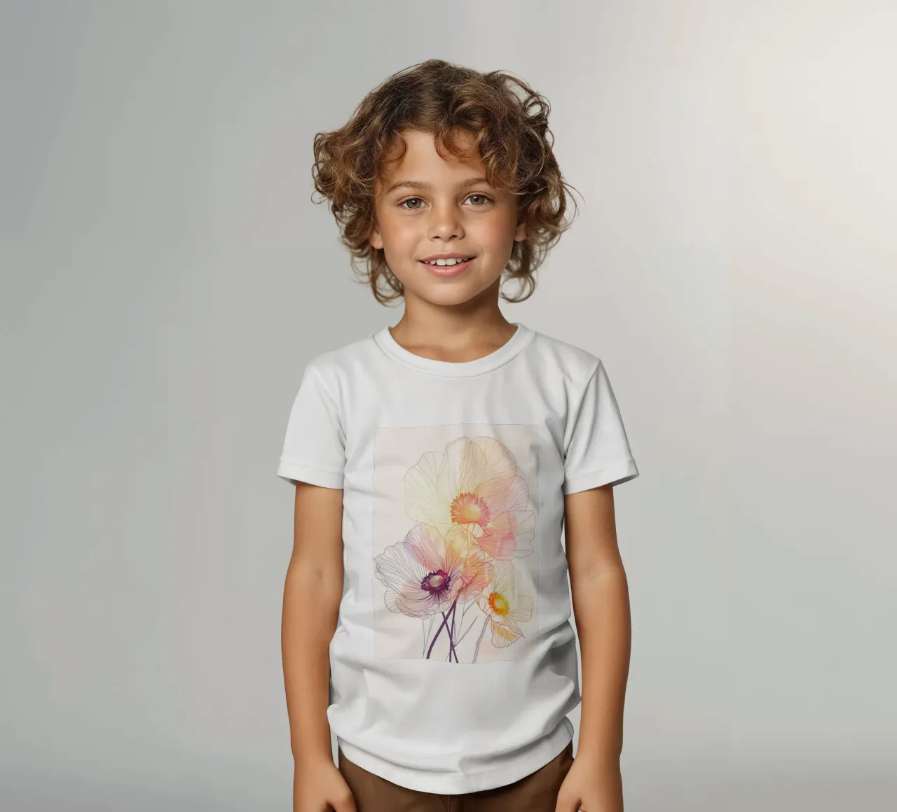 Flowers pattern kinder t-shirt van Justyna Jaszke JBJart