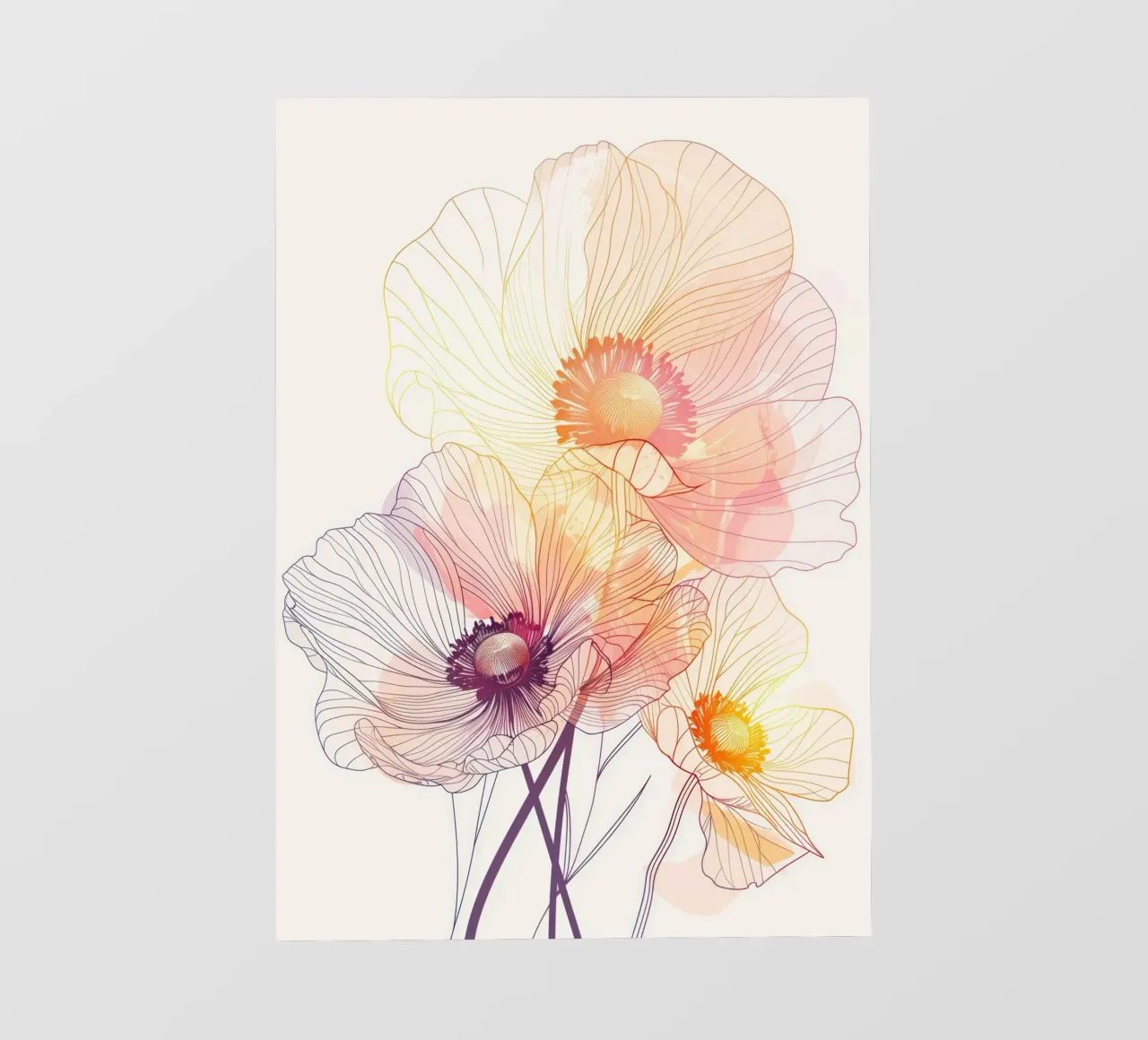 Bloemen patroon fotobehang van Justyna Jaszke JBJart