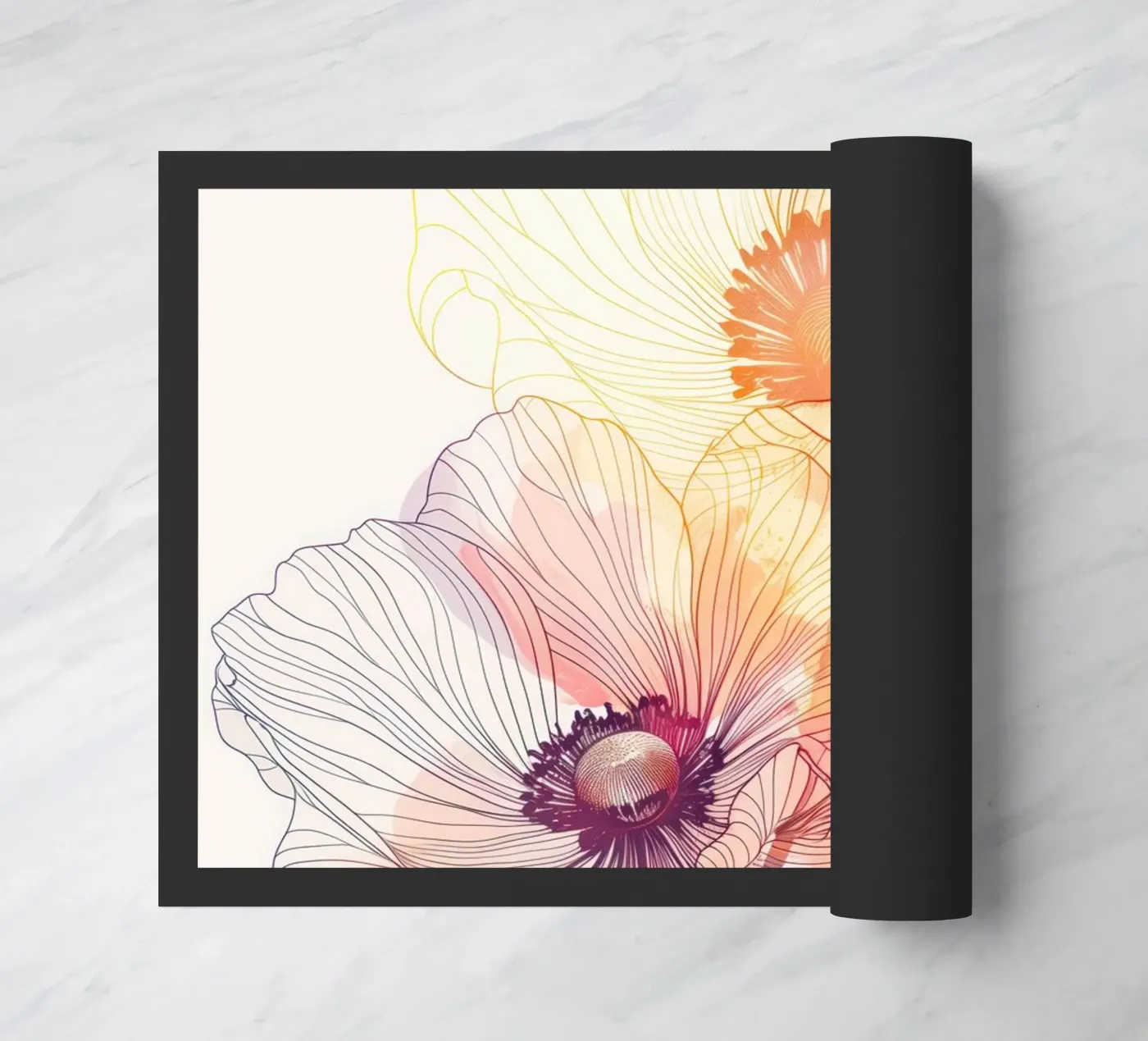 Bloemen patroon deurmat van Justyna Jaszke JBJart