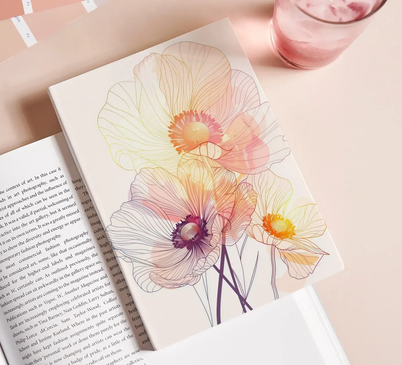 Flowers pattern notebook by Justyna Jaszke JBJart