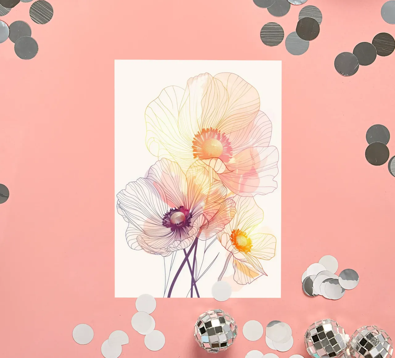 Flowers pattern sticker by Justyna Jaszke JBJart