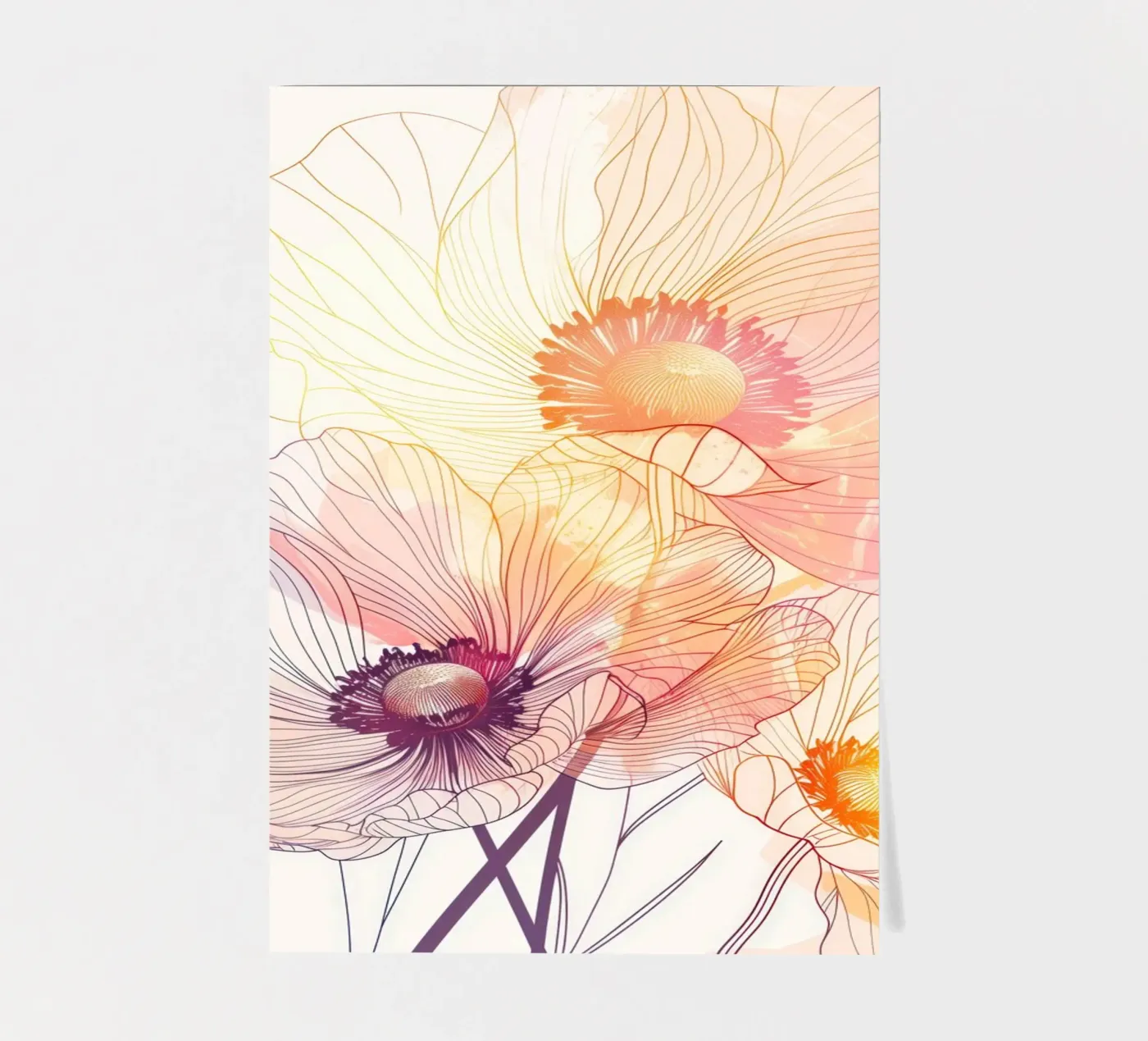 Flowers pattern stickervel van Justyna Jaszke JBJart