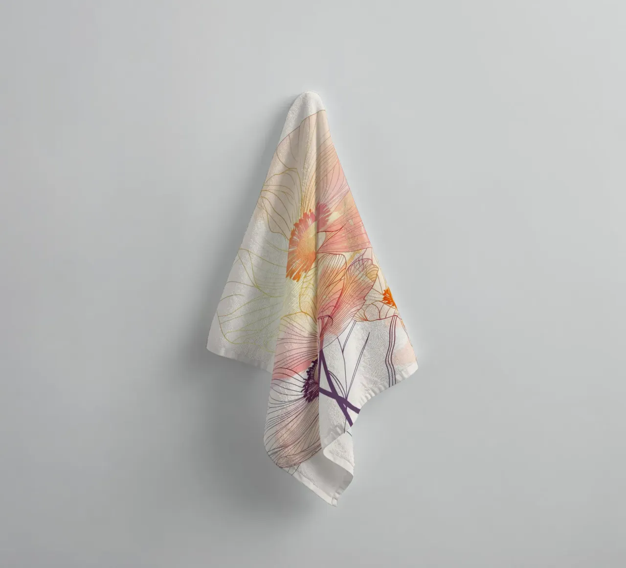 Flowers pattern towel by Justyna Jaszke JBJart