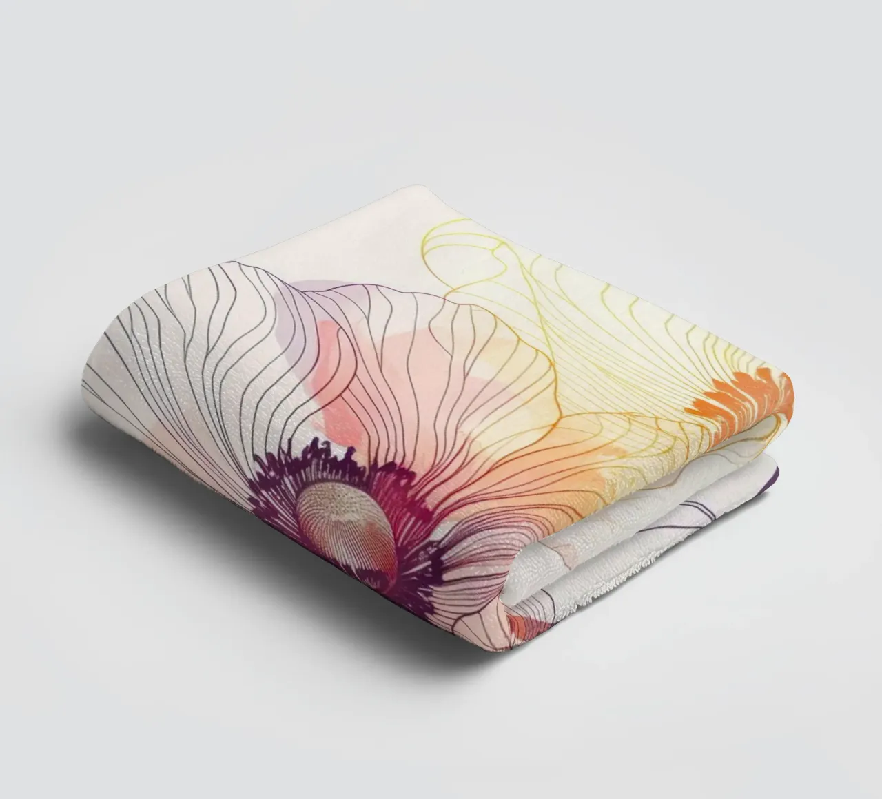 Flowers pattern badhanddoek van Justyna Jaszke JBJart