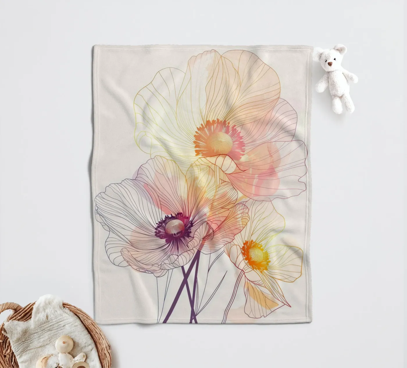 Motivo dei fiori coperta in pile da Justyna Jaszke JBJart