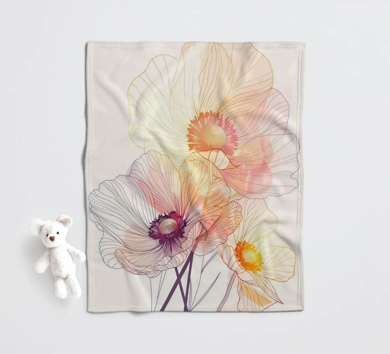 Bloemen patroon fleecedeken van Justyna Jaszke JBJart