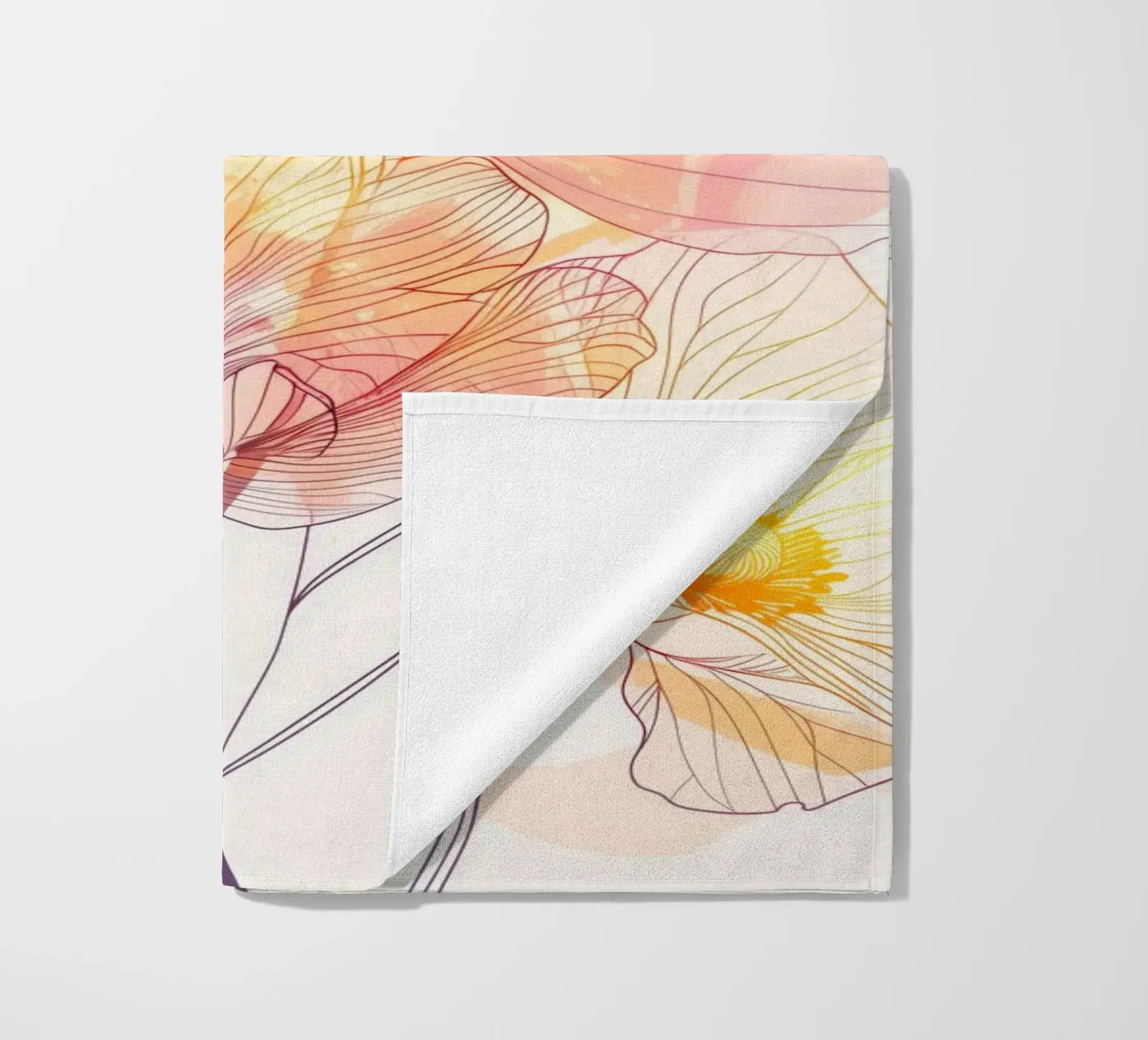 Flowers pattern beach towel by Justyna Jaszke JBJart
