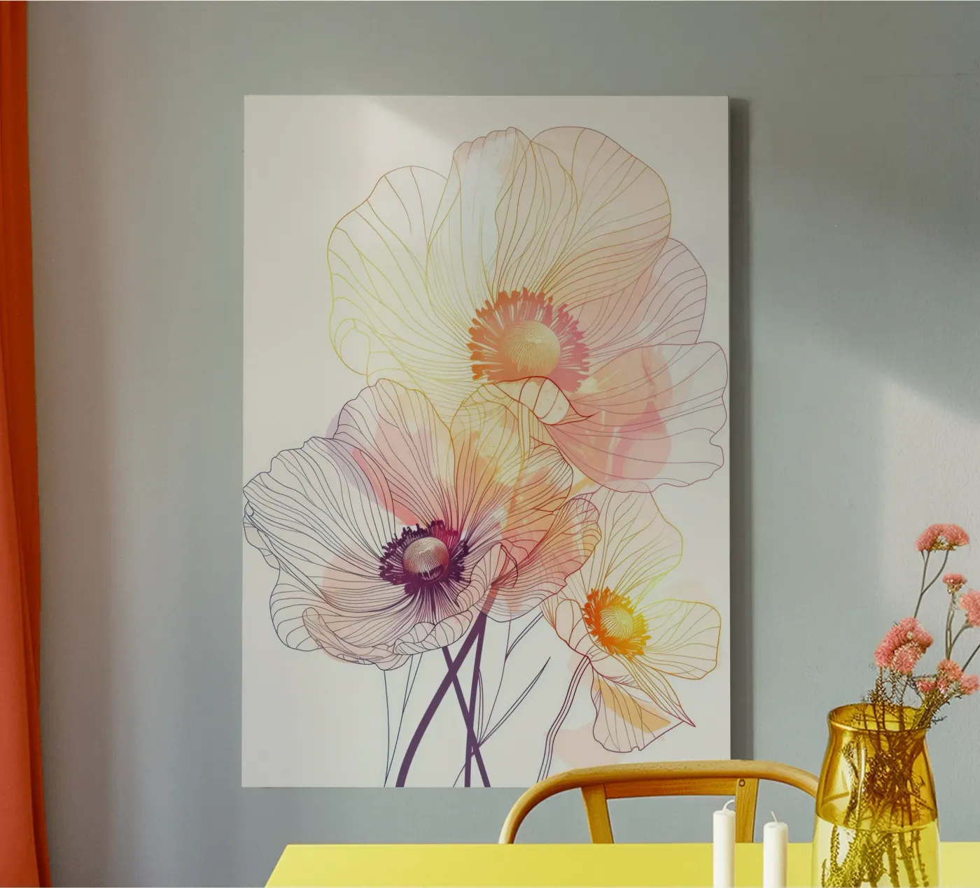 Flowers pattern canvas van Justyna Jaszke JBJart