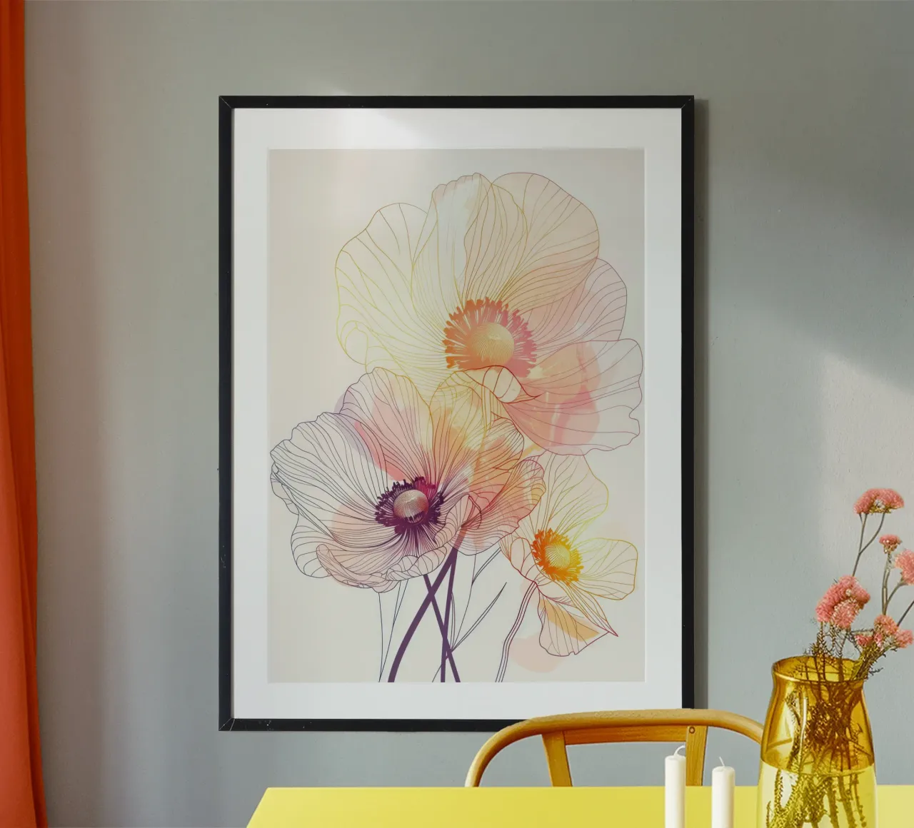 Flowers pattern poster by Justyna Jaszke JBJart