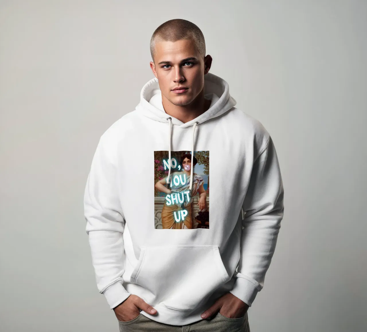 "No, tu stai zitto!" - Pop Art, Remix classico, umoristico, audace felpa con cappuccio da NorwesClub