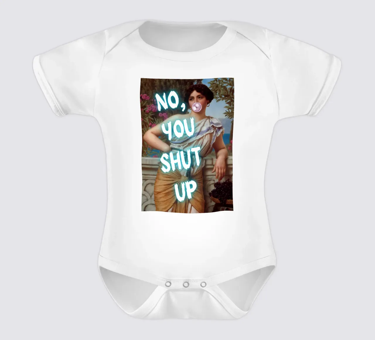 "No, tu stai zitto!" - Pop Art, Remix classico, umoristico, audace body neonato maniche corte da NorwesClub