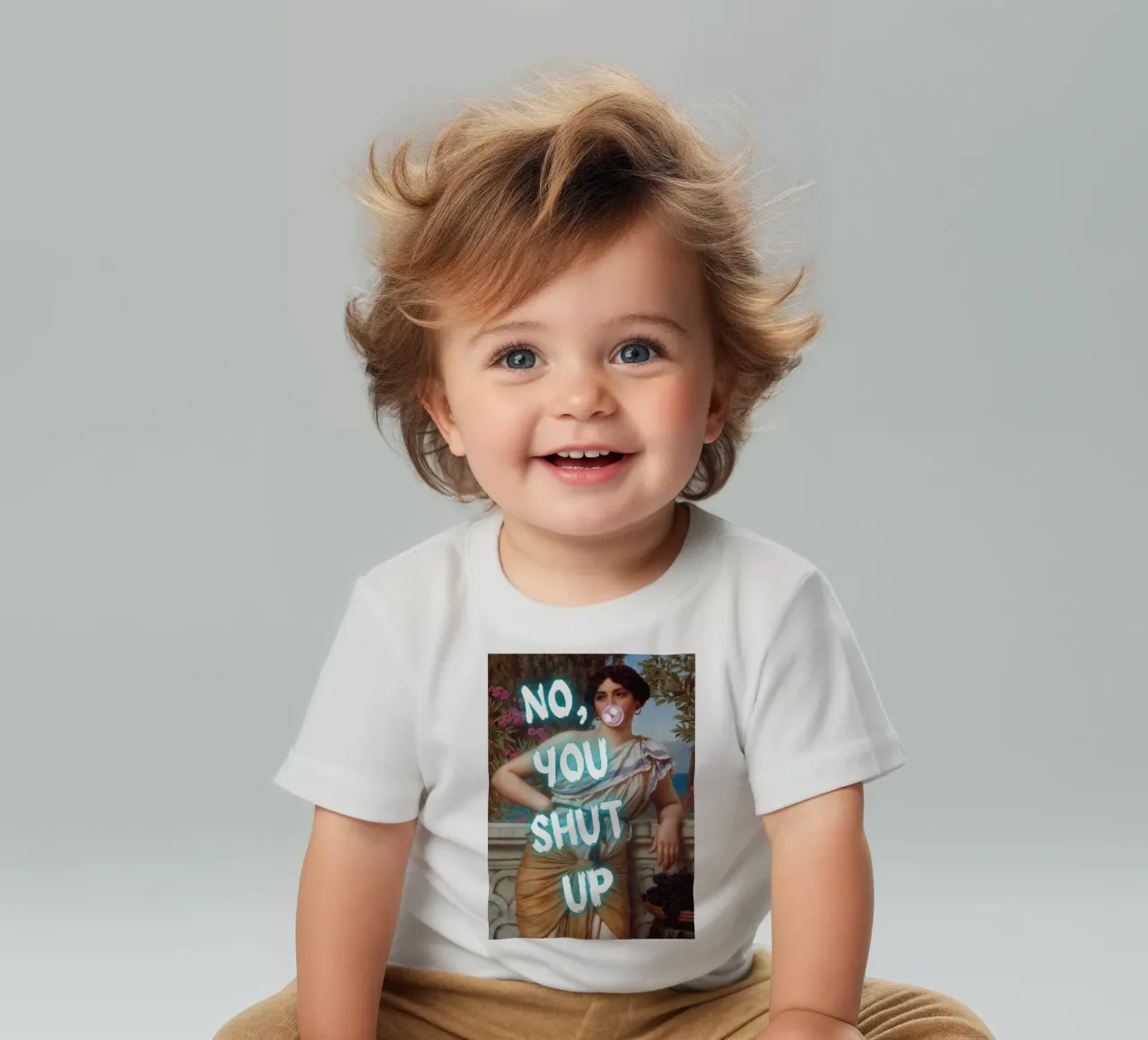 "No, tu stai zitto!" - Pop Art, Remix classico, umoristico, audace maglietta neonato da NorwesClub