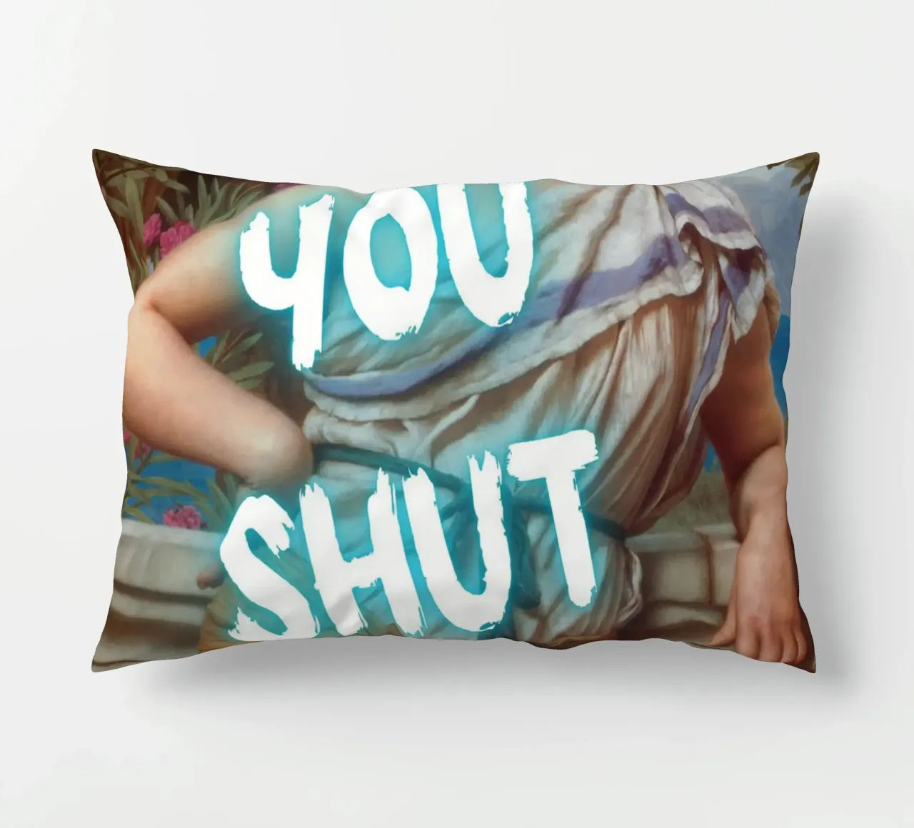 "No, tu stai zitto!" - Pop Art, Remix classico, umoristico, audace cuscino da NorwesClub