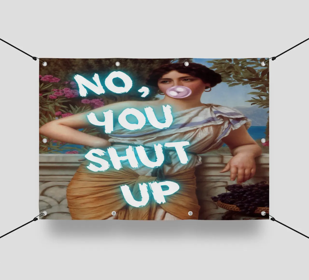 "No, tu stai zitto!" - Pop Art, Remix classico, umoristico, audace telo in pvc da NorwesClub