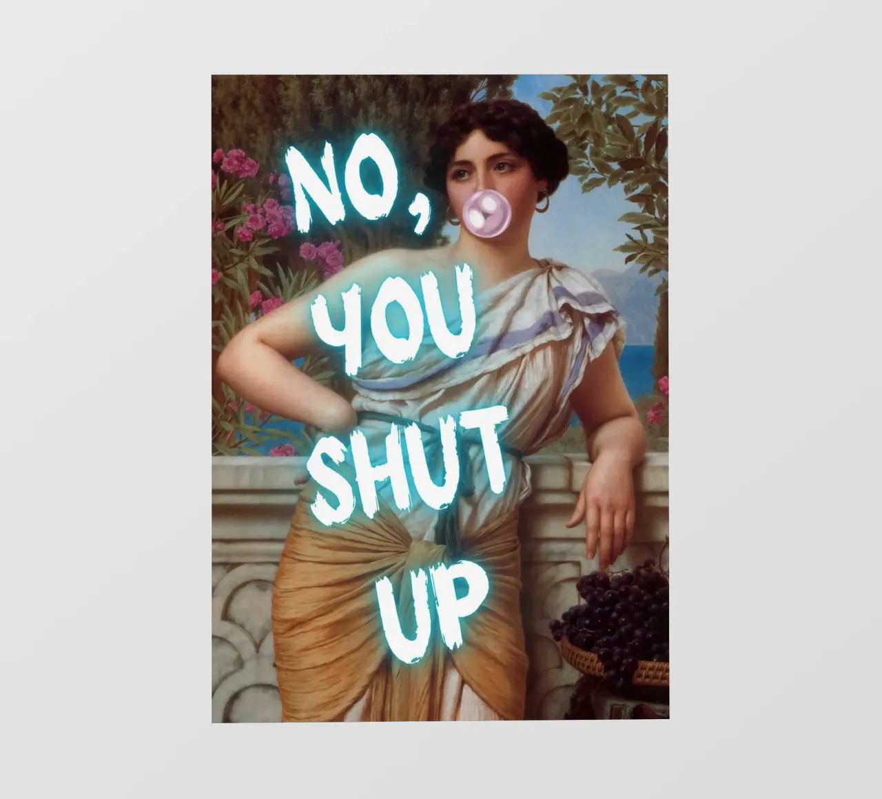 "No, tu stai zitto!" - Pop Art, Remix classico, umoristico, audace telo in pvc da NorwesClub