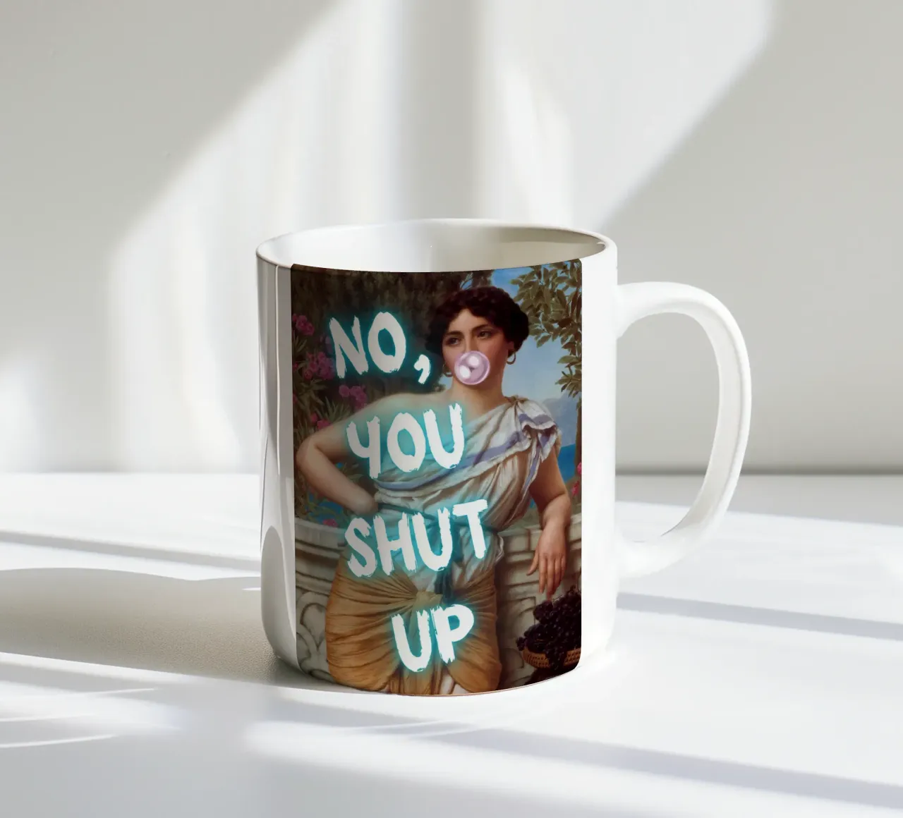"No, tu stai zitto!" - Pop Art, Remix classico, umoristico, audace tazza in ceramica da NorwesClub