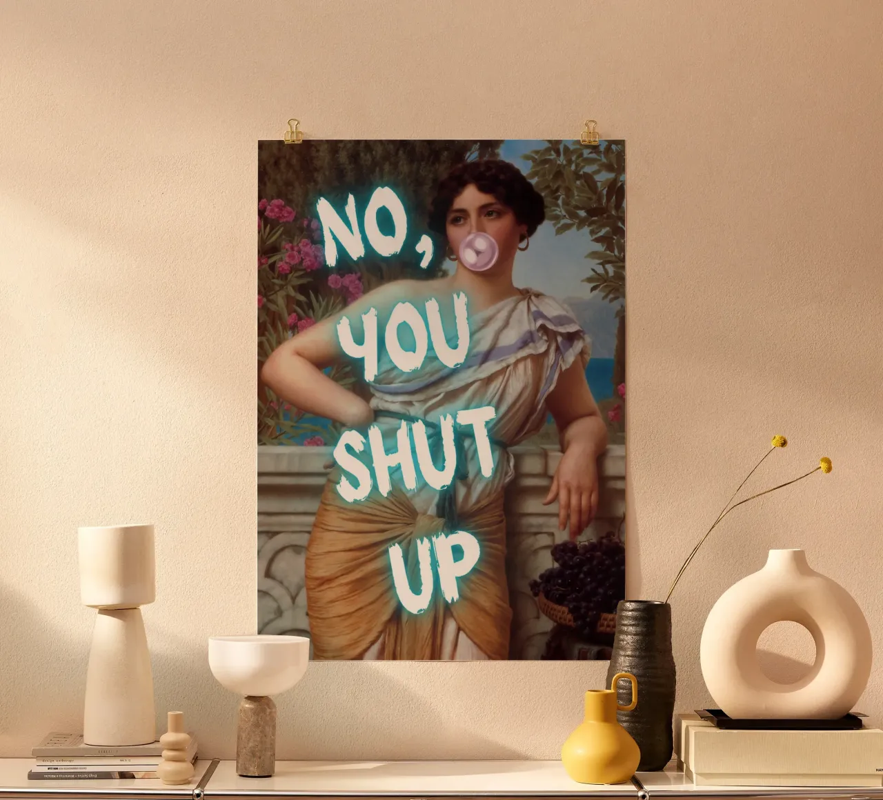 "No, tu stai zitto!" - Pop Art, Remix classico, umoristico, audace carta hahnemühle da NorwesClub