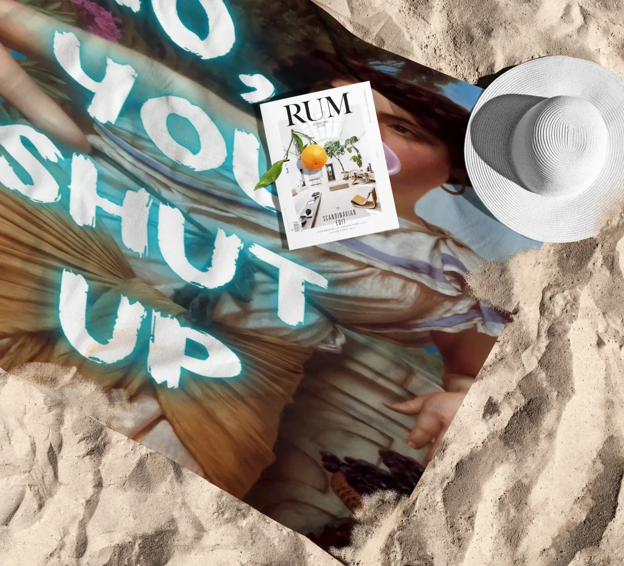 "No, tu stai zitto!" - Pop Art, Remix classico, umoristico, audace telo mare da NorwesClub