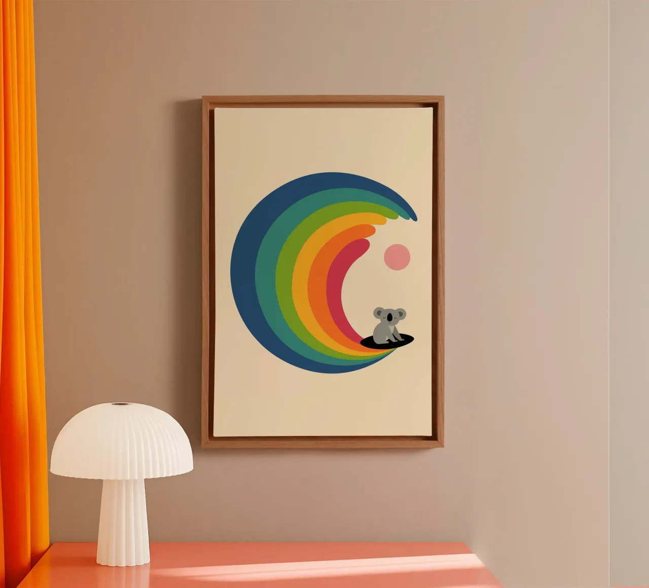 Droomsurfer canvas met Baklijst van Andy Westface