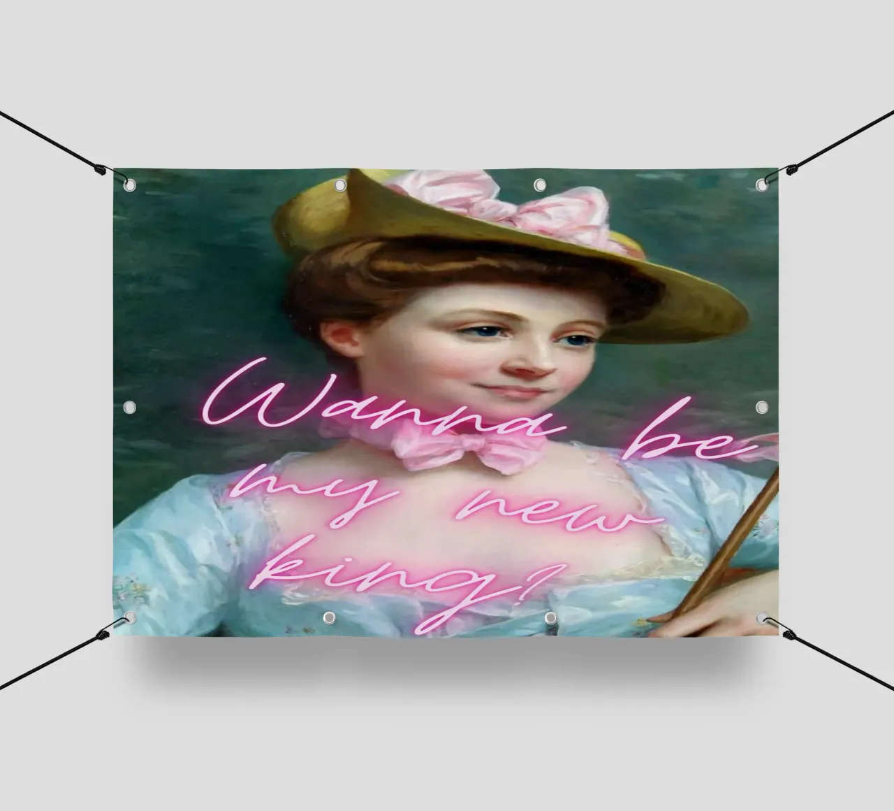 "Vuoi essere il mio nuovo re?" - Pop Art, Remix classico, giocoso, R telo in pvc da NorwesClub