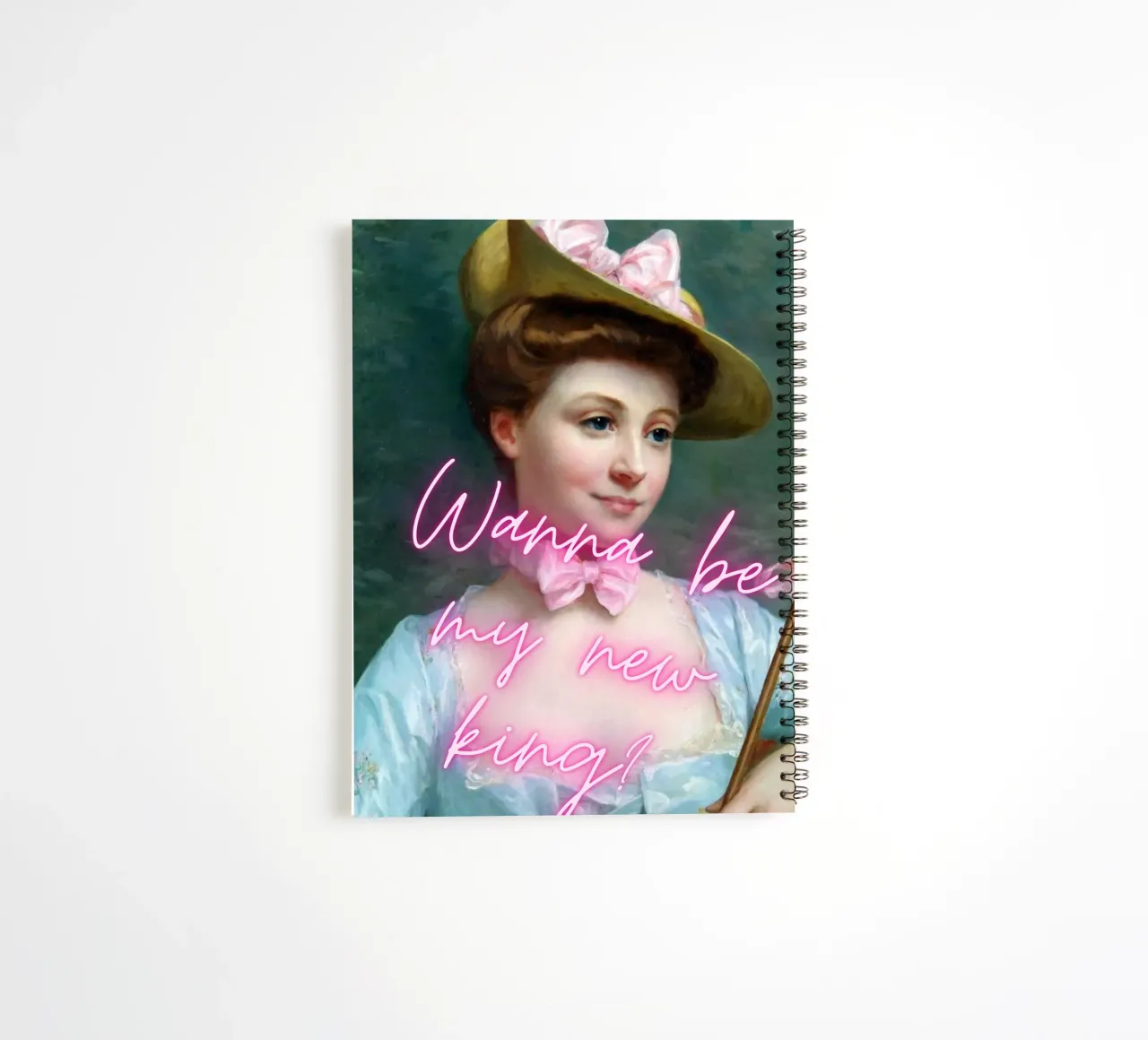 "Wanna Be My New King?" - Pop Art, Classic Remix, Playful, R spiral notebook by NorwesClub