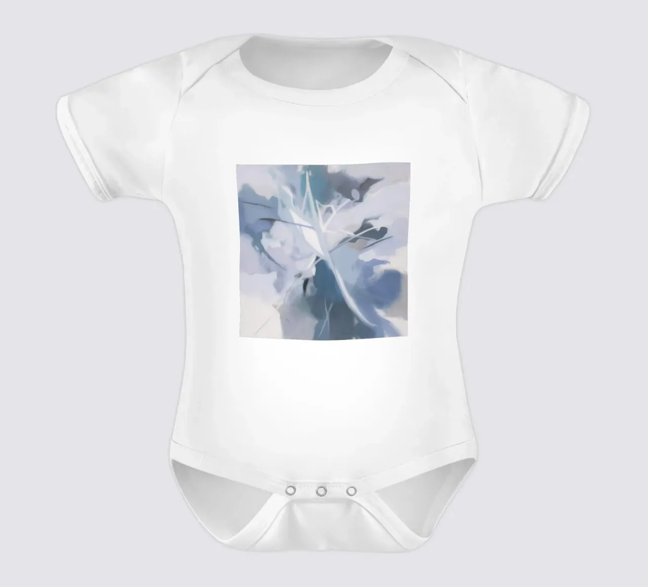 Iridescent Frost Bloom short-sleeve baby romper by Monarch Arc