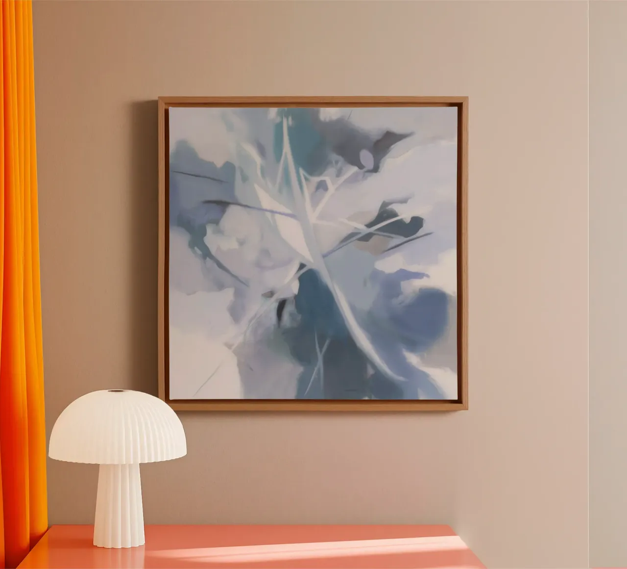 Iridescent Frost Bloom canvas with Floater frame by Monarch Arc