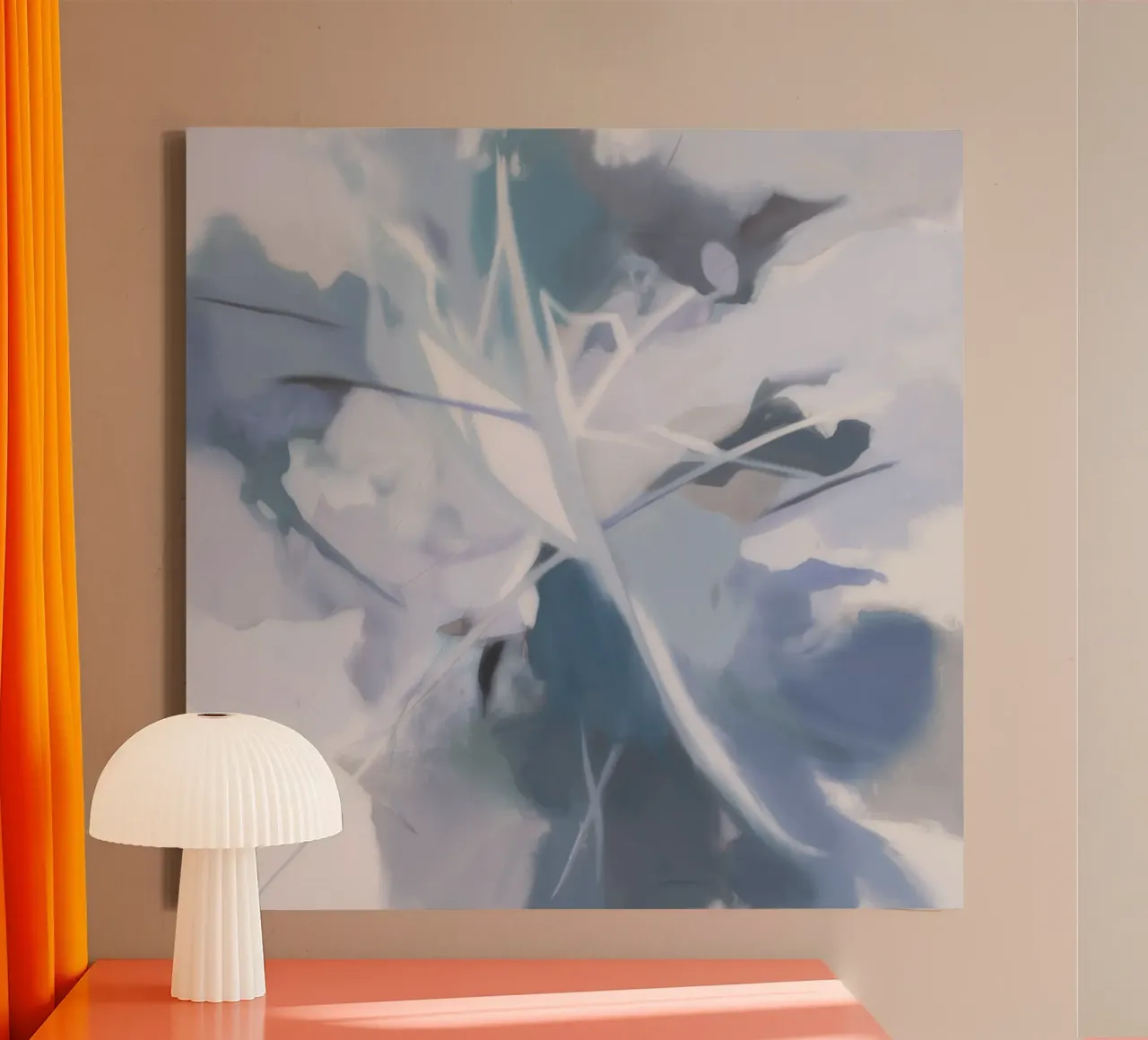 Iridescent Frost Bloom canvas with Floater frame by Monarch Arc