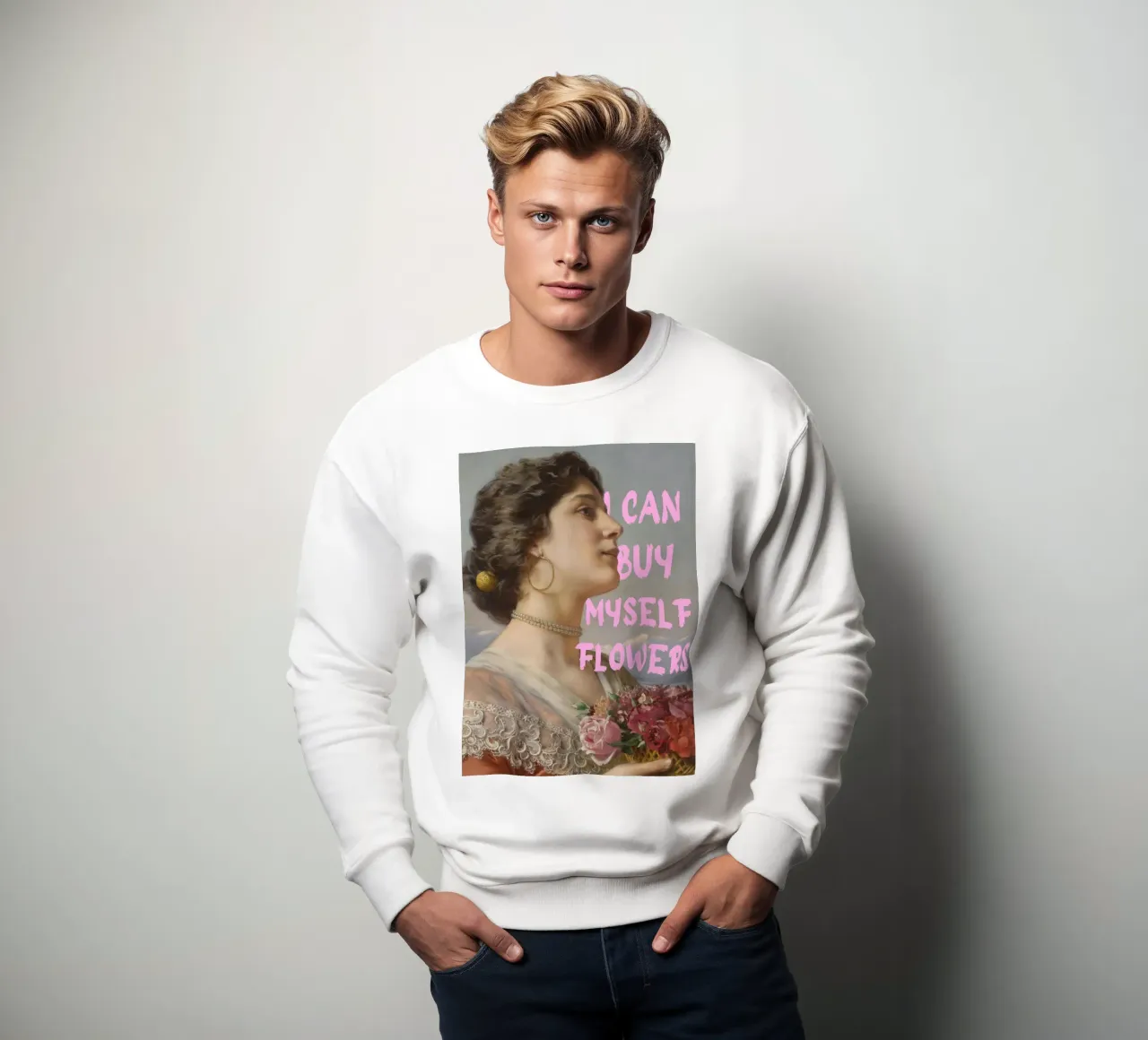 "Comprarmi dei fiori" - Bouguereau, Pop Art, Empowerment, Sel felpa da NorwesClub